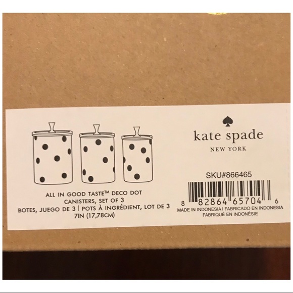 🆕 Kate Spade New York Deco Dot Canisters Set of 3 - Picture 5 of 6